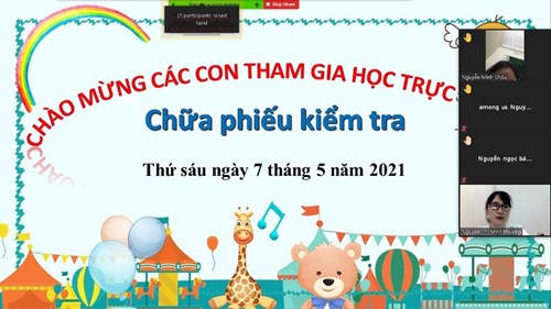 Học sinh lớp 3D học trực tuyến tuần 33